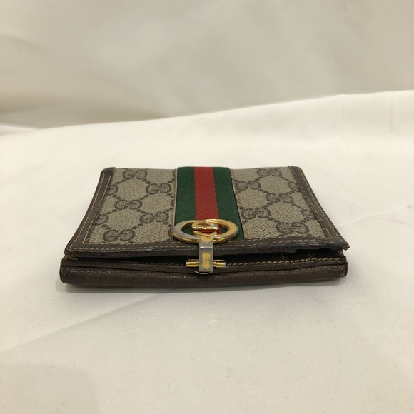Gucci Brown GG Supreme Bifold Wallet Sku#84143 (gently used, corners tearing) - Picture 4 of 15